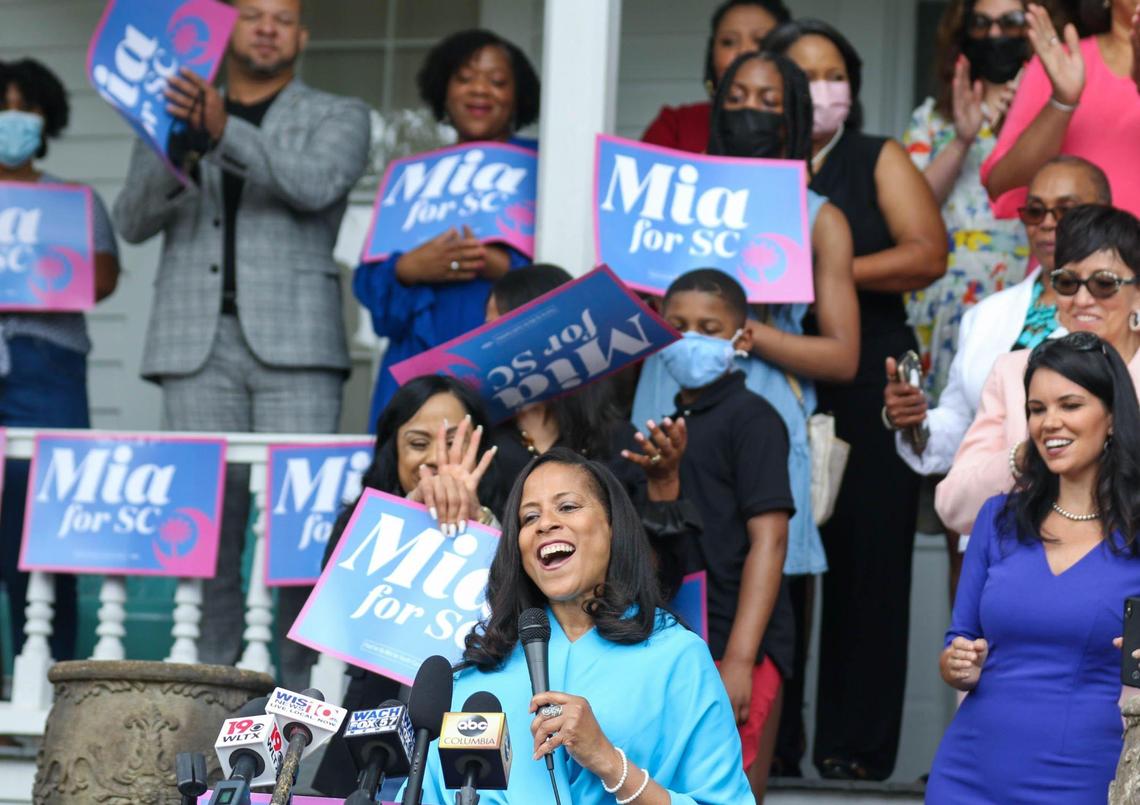 Senator Mia McLeod kicks off her campaign for South Carolina Governor during a gathering at the historic Modjeska Monteith Simkins house in Columbia.