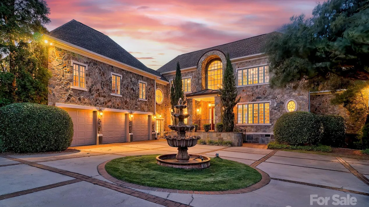 The three-car garage at 1252 Morning Shore Drive in Lexington. The home is listed for sale at $3.3 million.