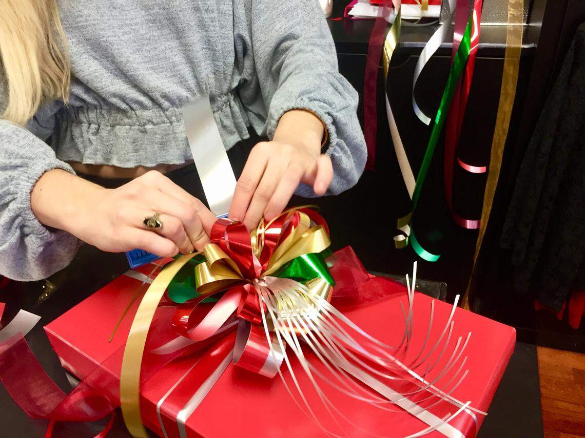 A gift gets the full Brittons wrapping treatment the week of Christmas.