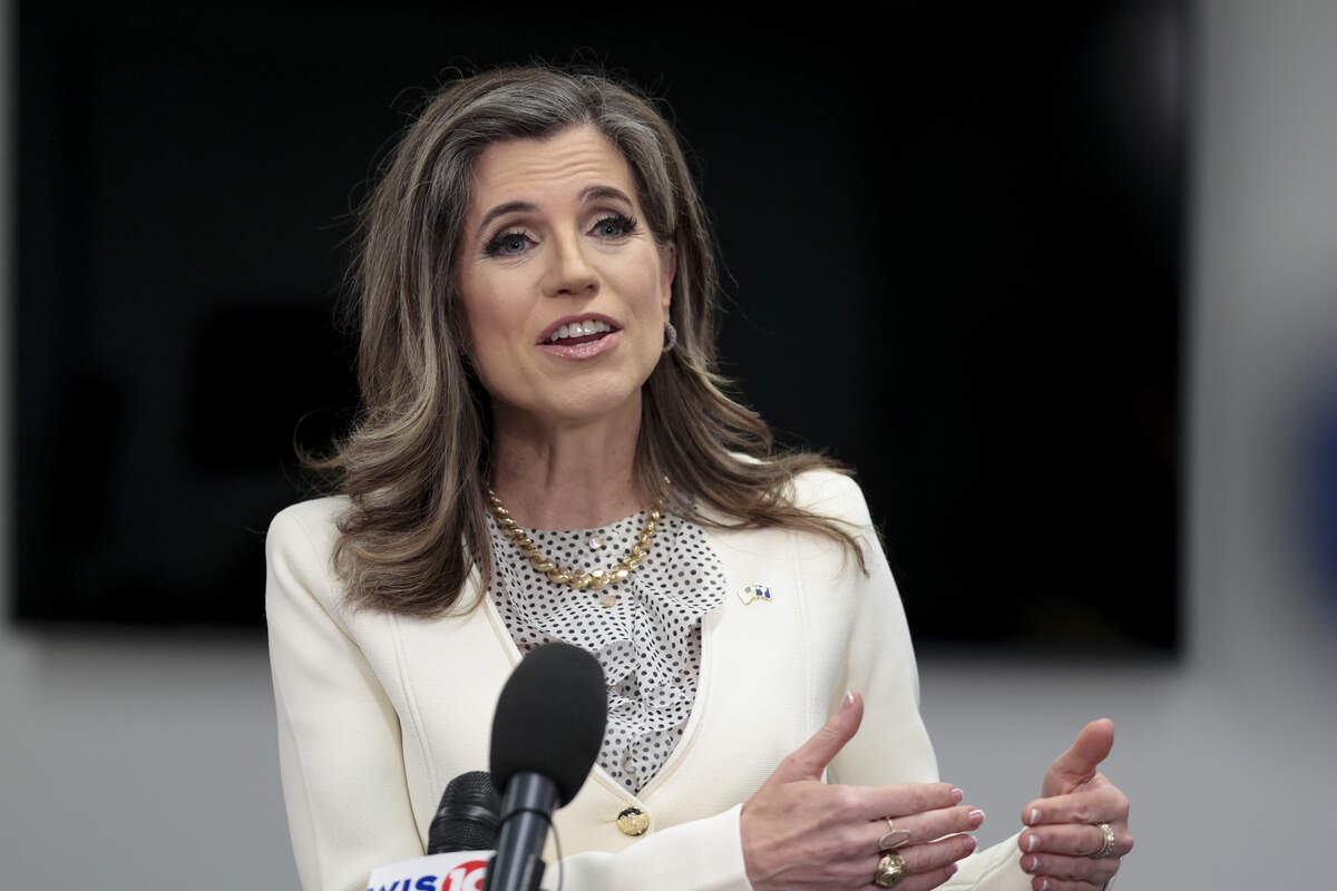 Nancy Mace speaks with the media after participating in a televised GOP debate at the Sottile Theater in Charleston on Tuesday, April 21, 2026. Mace is running for South Carolina Governor.