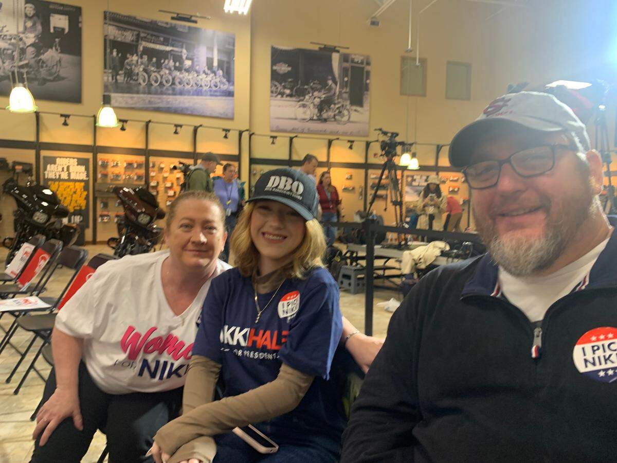 Angela, Shanlyn and Jess Todd attended former South Carolina Gov. Nikki Haley’s campaign stop in Elgin on Monday, Feb. 12, 2024.