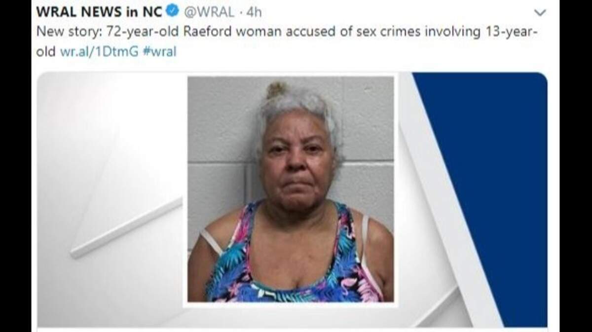 Caroline McGee Pitts was charged with sexually violating a 13-year-old, according to the Raeford Police Department.