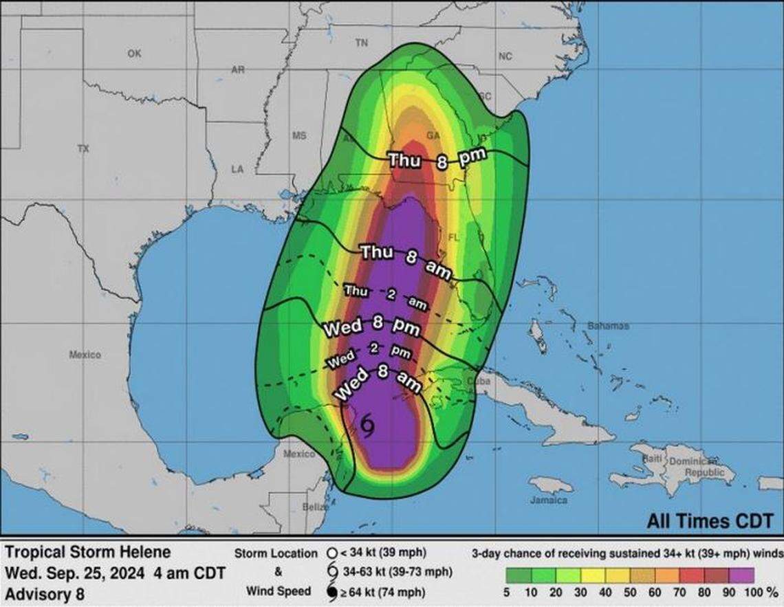 Tropical Storm Helene is forecast to impact the Columbia area of South Carolina.