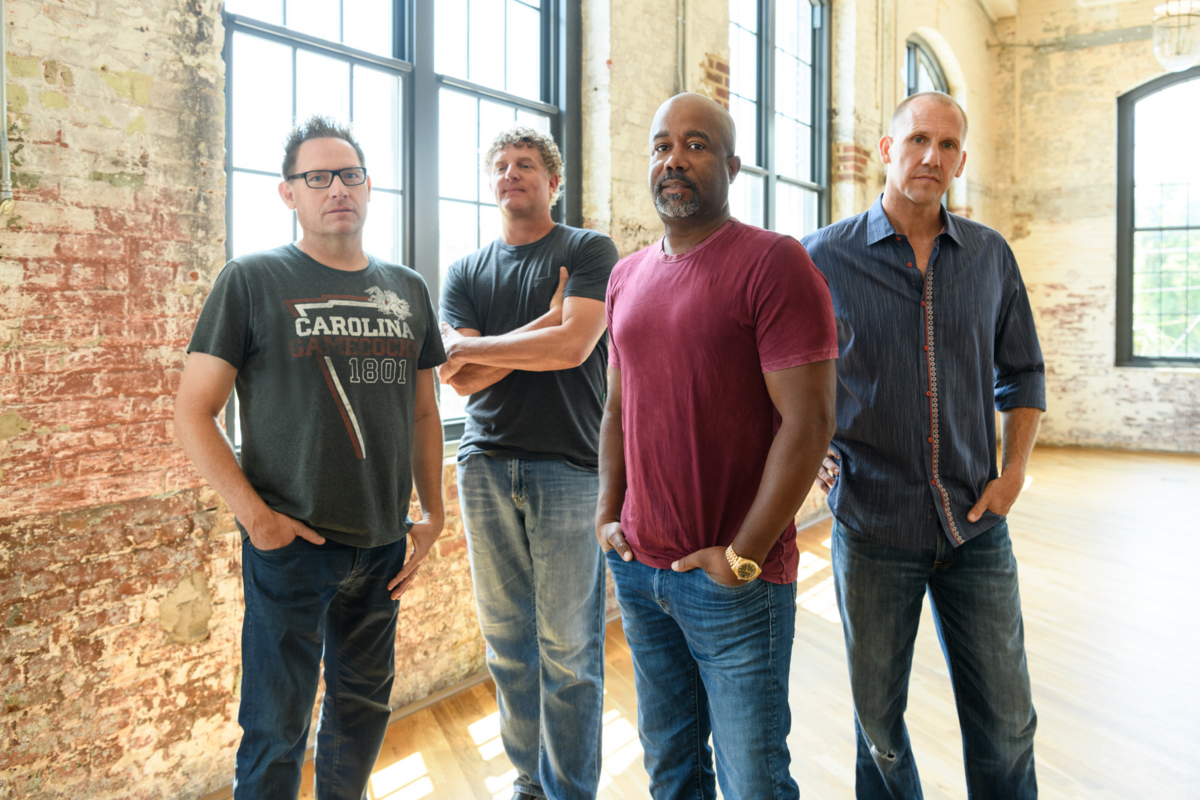 Members of Hootie & the Blowfish, from left, Dean Felber, Mark Bryan, Darius Rucker, Jim ‘Soni’ Sonefeld.