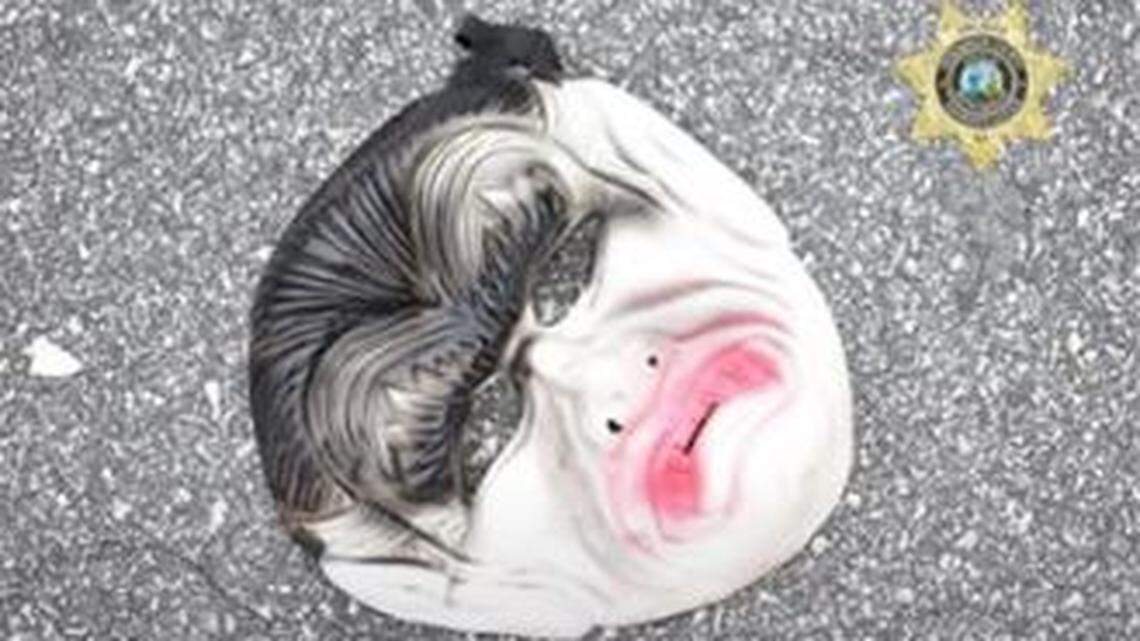 The suspect who robbed a Dollar General store was wearing this Halloween-style mask, North Carolina law enforcement said.