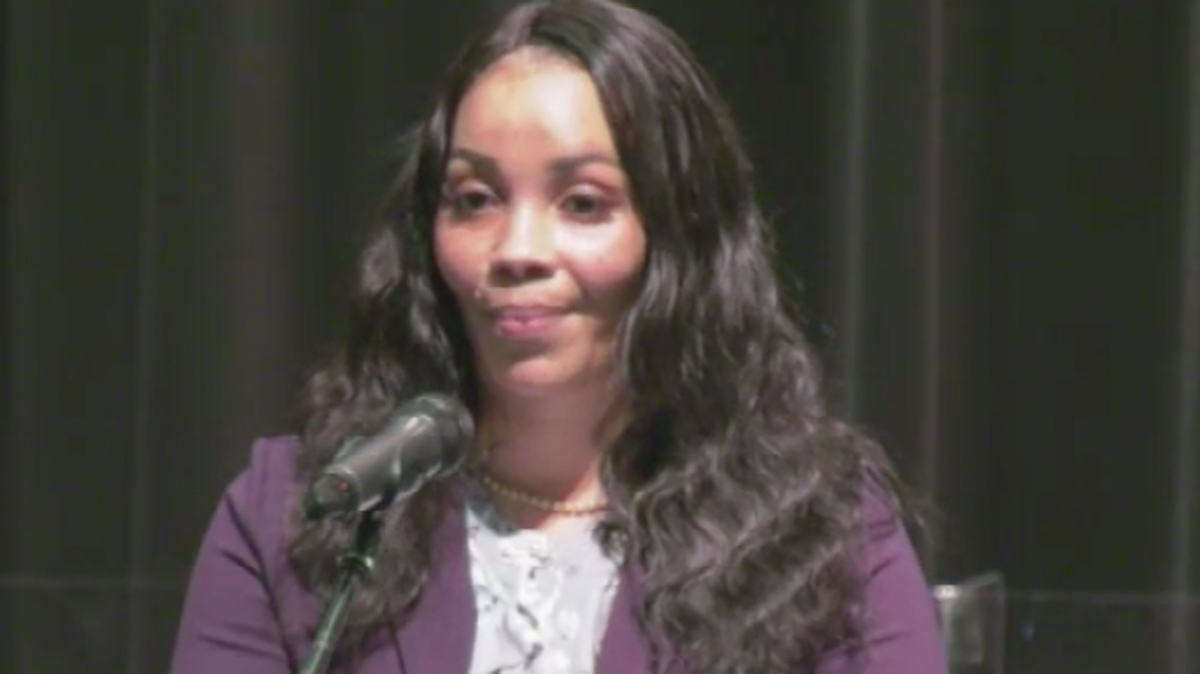 Tamika Myers speaks during her swearing in ceremony for the Richland 1 school board on Nov. 10, 2020.