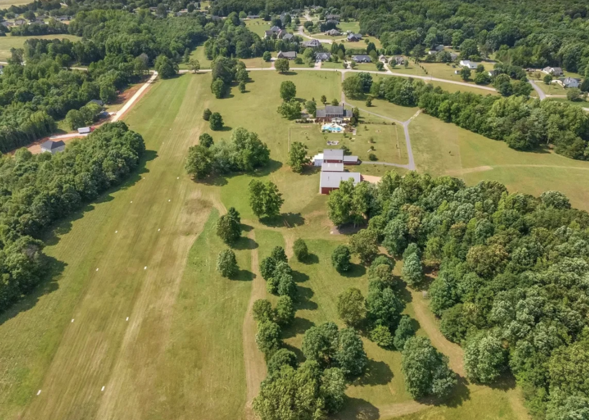 The grass runway is 1,500 feet long.