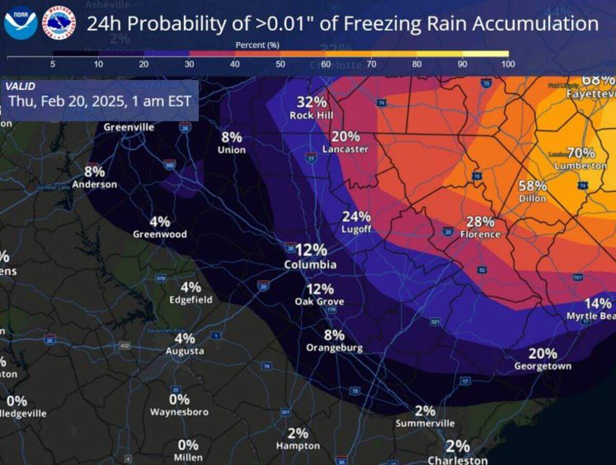 A look at the winter weather forecast in the Midlands area of South Carolina.
