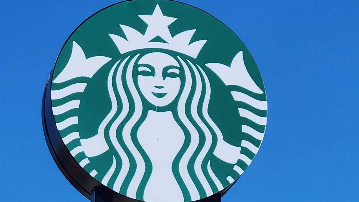 The sign of a Starbucks coffee shop.