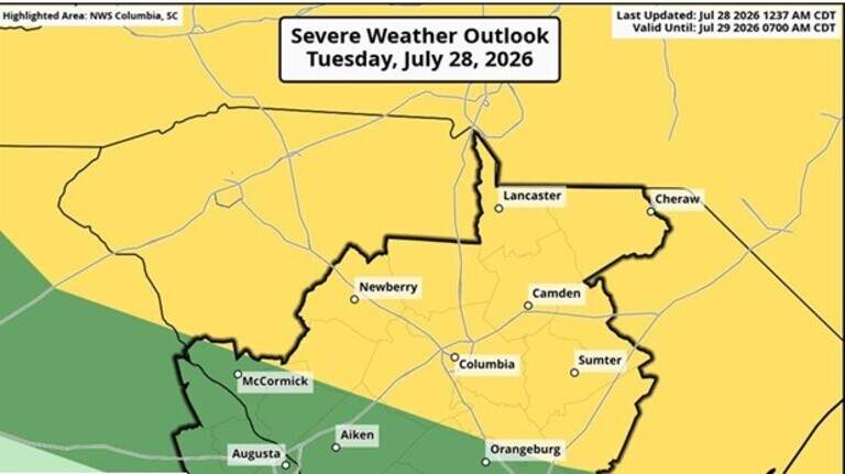 Dangerous heat and damaging winds in weather forecast for the Columbia area