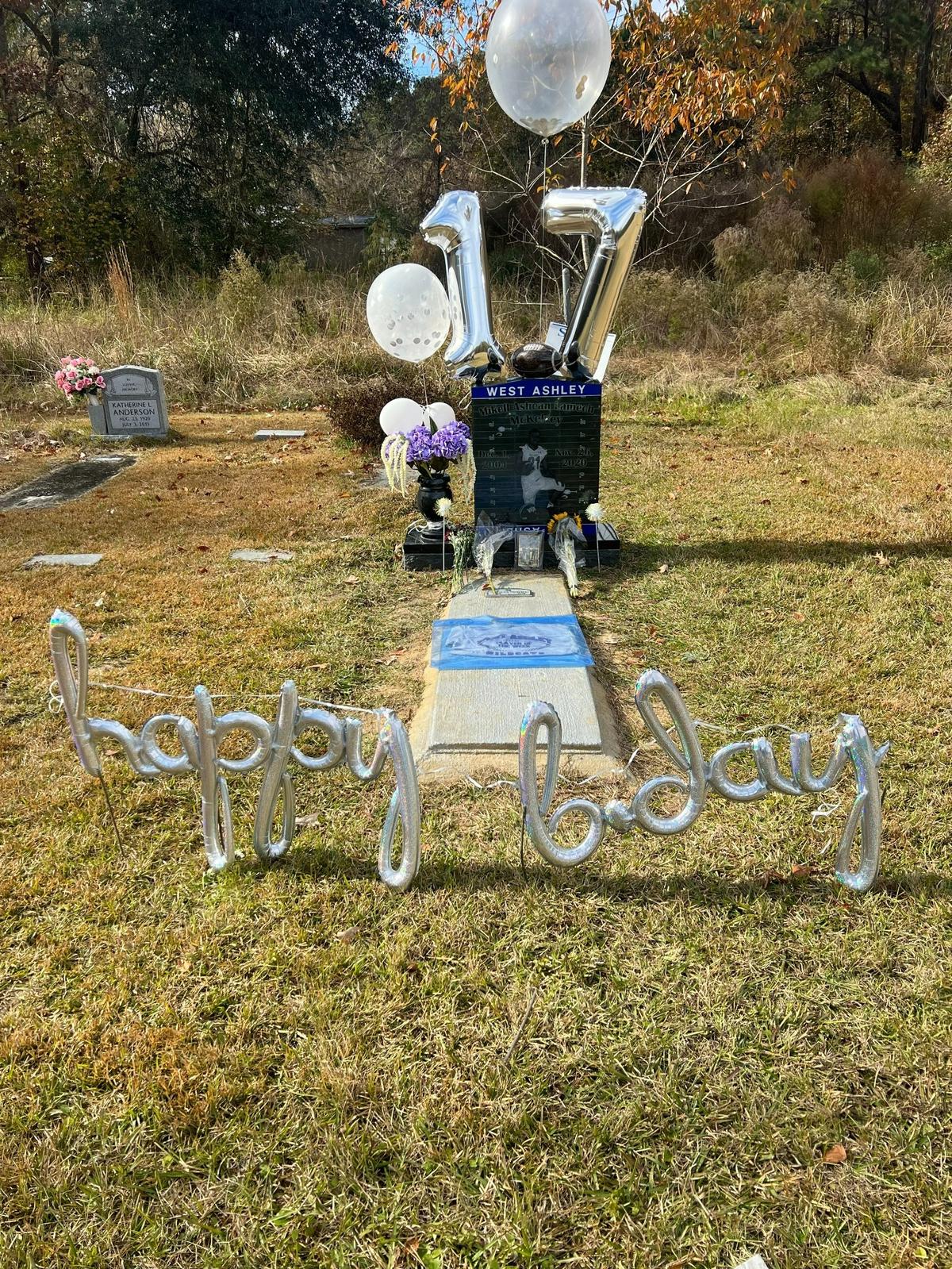 Mikell McKelvey was buried a family cemetery in Parker’s Ferry, S.C. His mother returned to his gravesite on Dec. 1, 2021, to celebrate her son’s birthday. This year, he would have been 17.