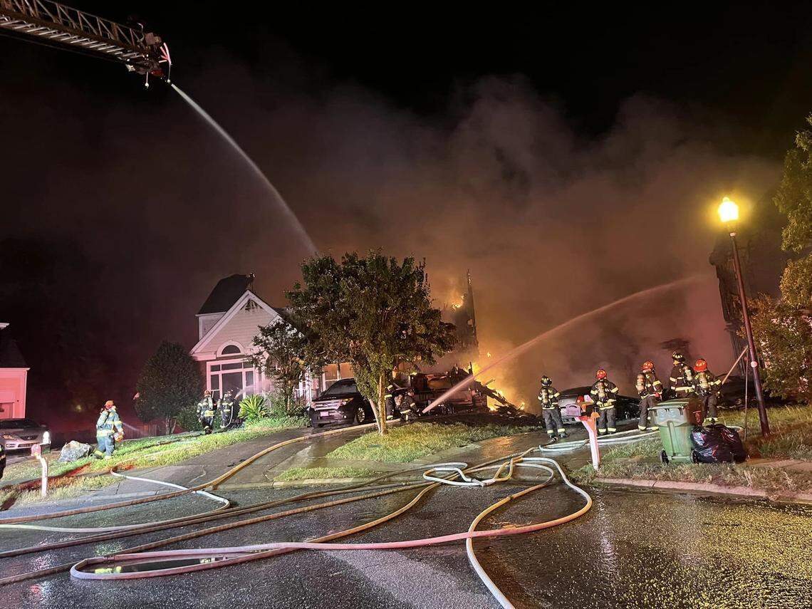 Members of the Columbia Fire Department battle a 2-Alarm fire.