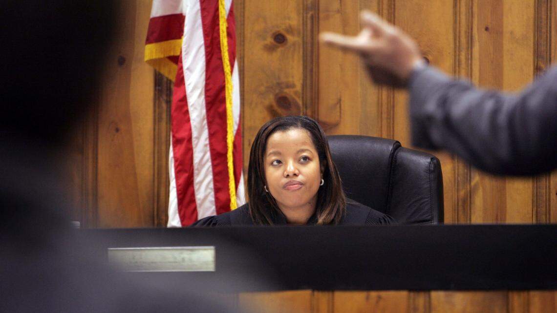 12/19/05 Columbia---Gerry Melendez/The State---Judge Deandrea Benjamin (CQ) hears a case of an at large pet at Columbia’s livability court, Monday, December 19, 2005. The court was set up about a year ago and handles lesser offenses such as zoning, fire hazards, business license violations and unlawful act charges.