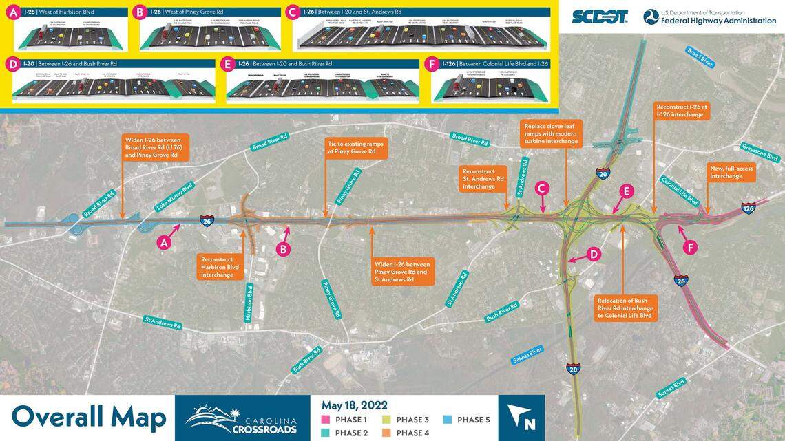 This map shows an overall view of the Carolina Crossroads project.