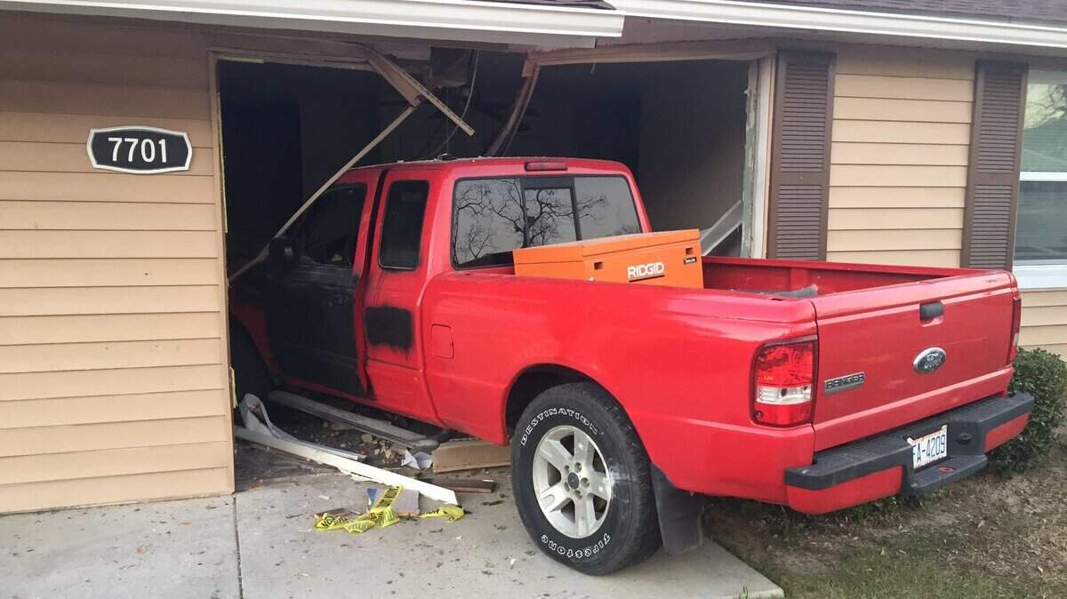 A stolen truck was crashed into an apartment building in Columbia.