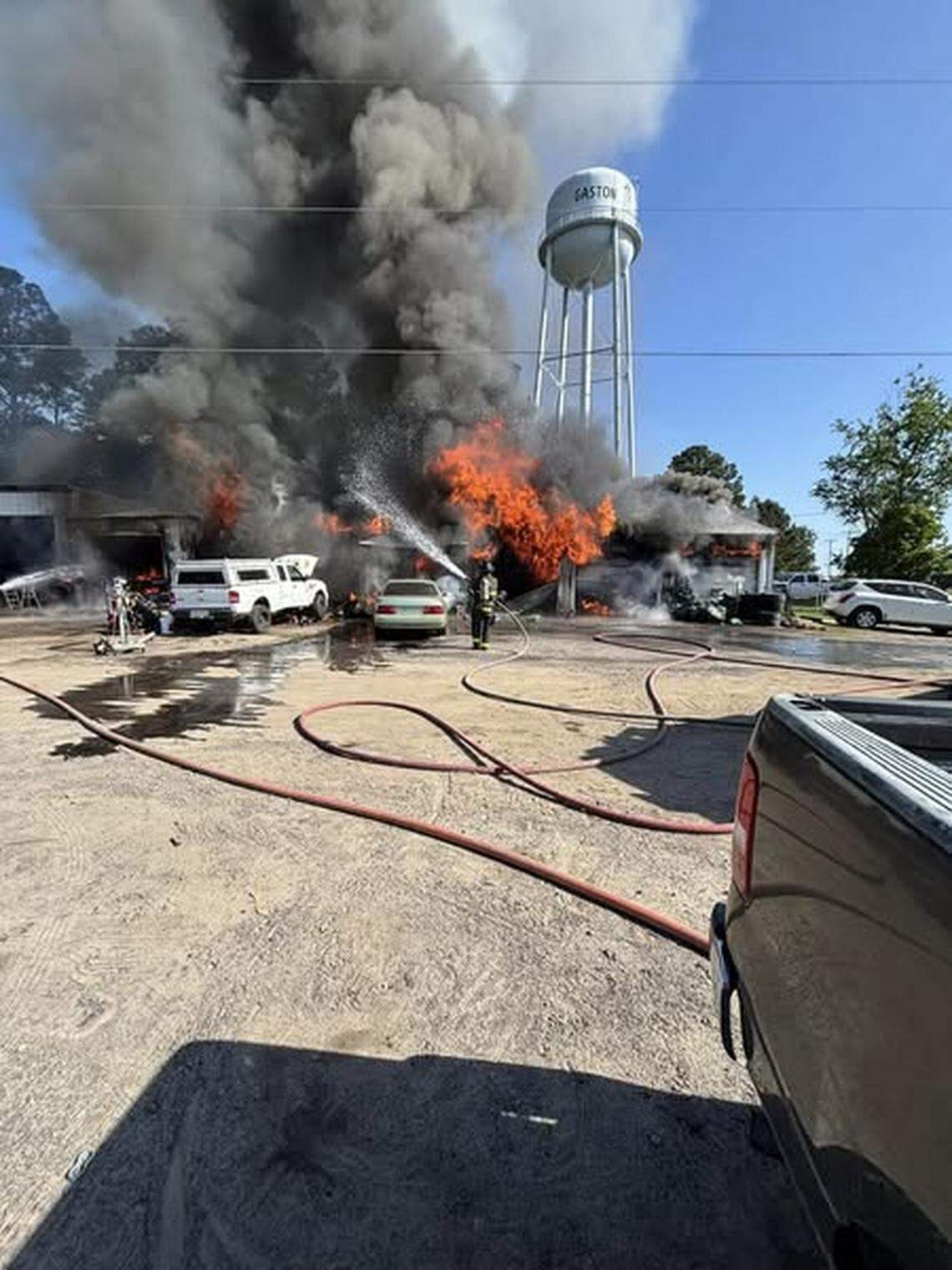 Crews battle a large fire that has affected drivers on a major road in Lexington County.