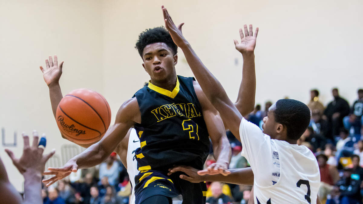 Keenan’s Q’Dardruis Sanders passes to a teammate against Gray Collegiate during their game at Allen University.