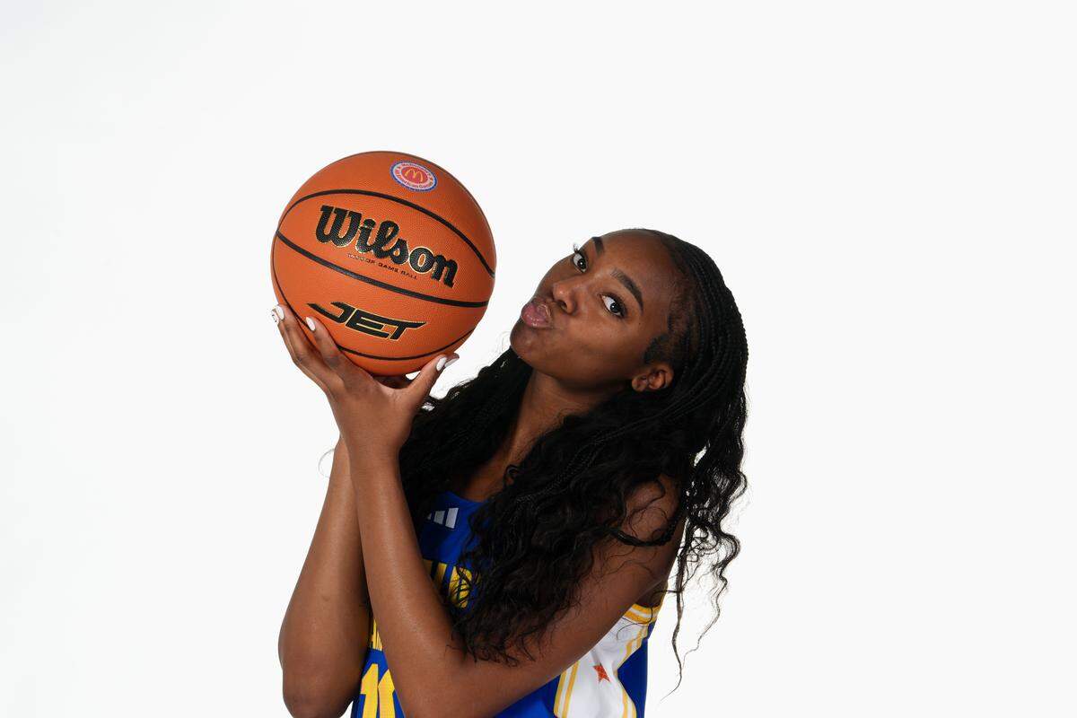 Clemson signee Trinity Jones poses at 2026 McDonald's All American Team Picture Day, Friday March 27, 2026.