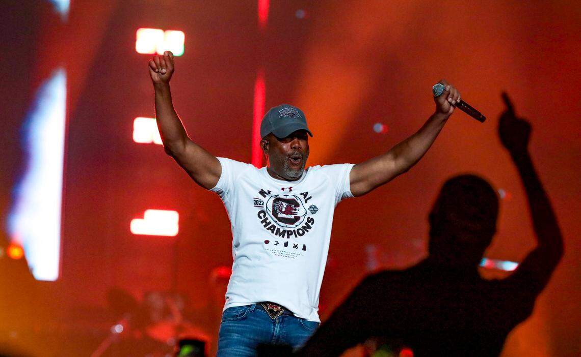 In this file photo, Darius Rucker performs for fans during a concert at the Colonial Life Arena on Sunday, April, 24, 2022.