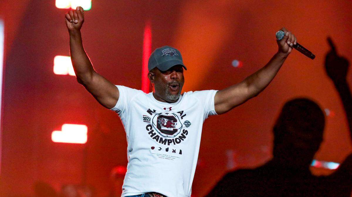 Darius Rucker performs for fans during a concert at the Colonial Life Arena on Sunday, April, 24, 2022. Rucker promised the concert for USC when the Gamecocks women’s basketball team won the 2022 National Championship.