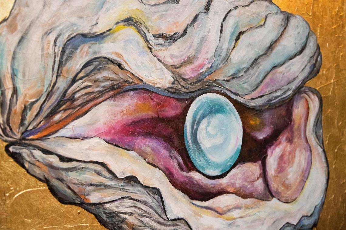 A painting near the oyster bar at Smoked, a new restaurant on Main Street in Columbia, South Carolina, on Thursday, November 4, 2021.