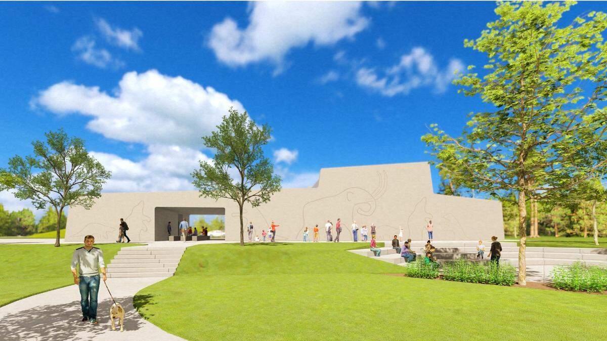 A rendering of the proposed 12,000 Year History Park visitors center.