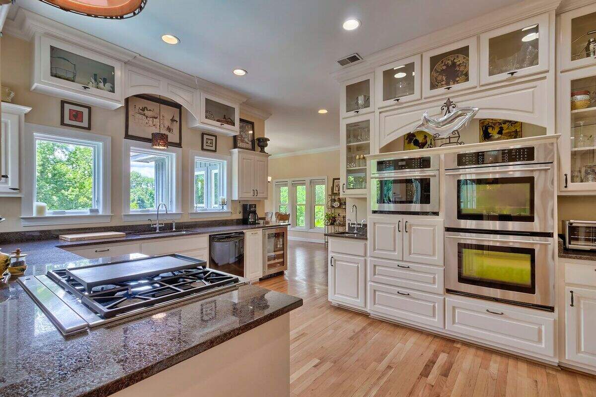 A view of the kitchen inside a home for sale on Saluda River.