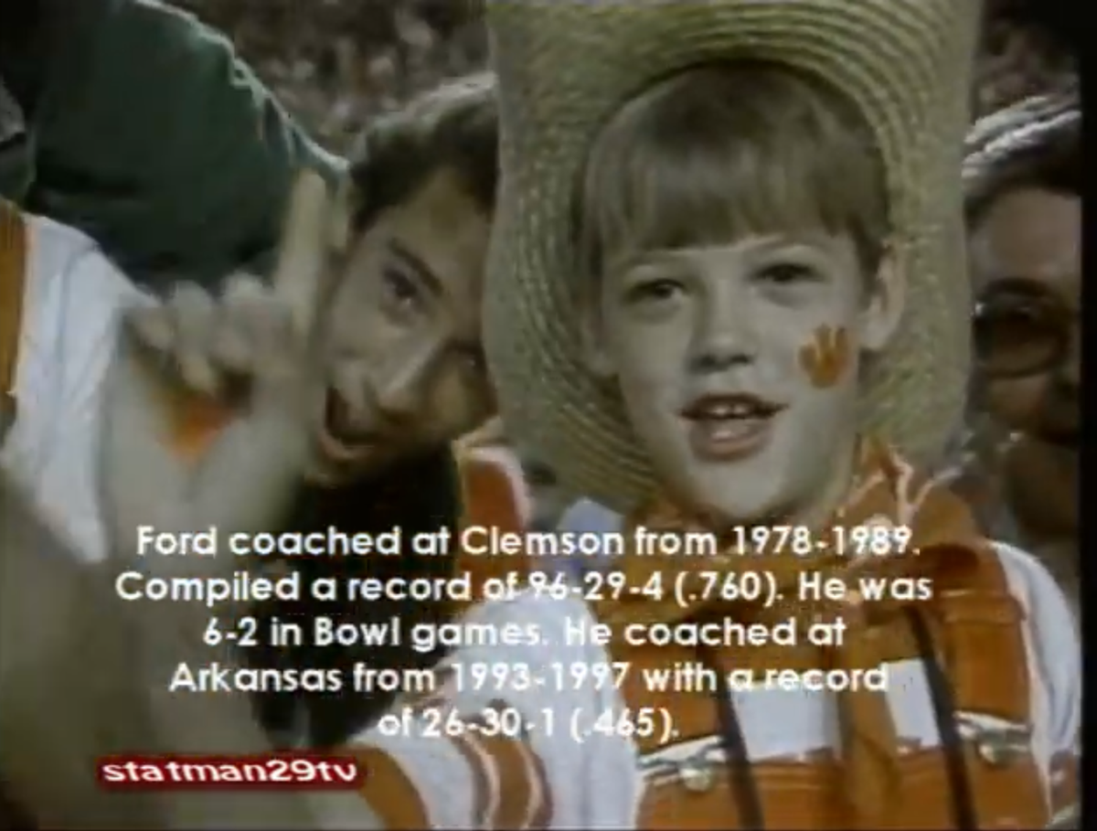 A 10-year-old Will Limerick at the 1982 Clemson-Nebraska Orange Bowl national championship game in Miami, as captured on NBC’s game broadcast