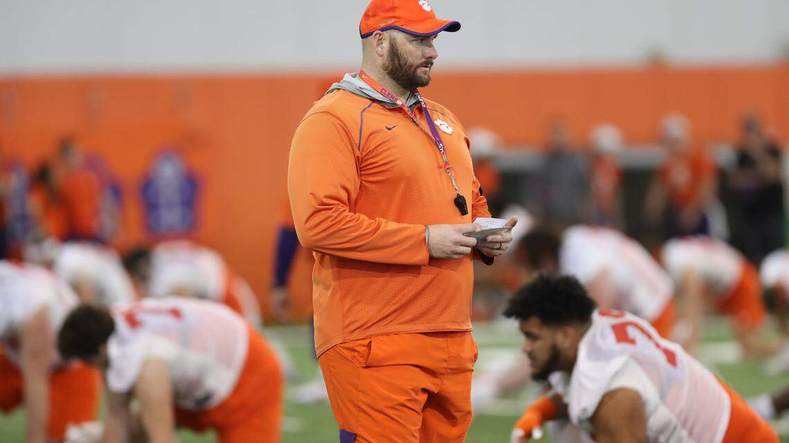Clemson football’s Thomas Austin at spring practice March 2, 2022.