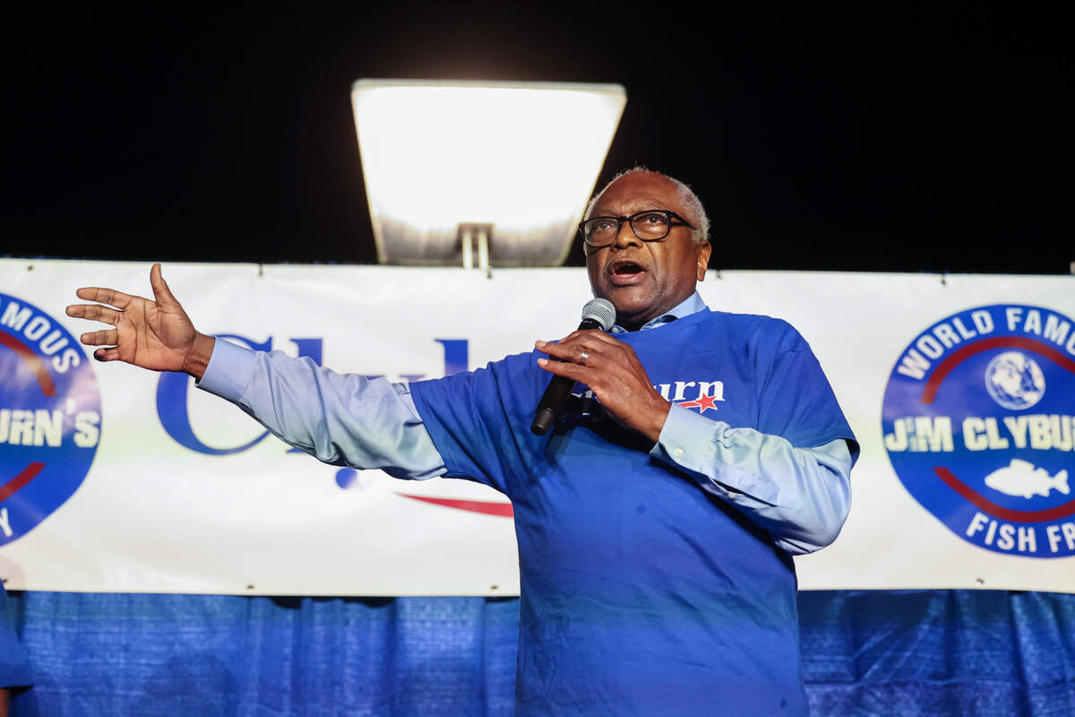 U.S. Rep. Jim Clyburn speaks during the Clyburn Fish Fry in Columbia on Friday, May 30, 2025, at EdVenture.