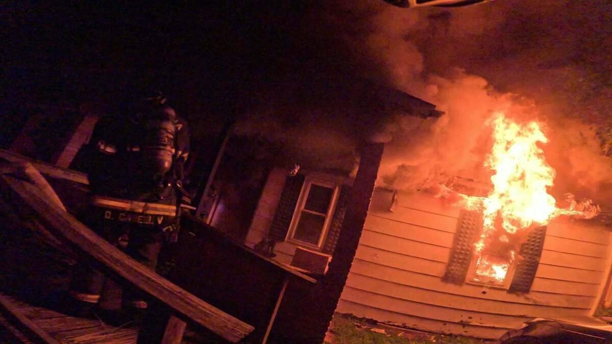 The Columbia Fire Department responds to a burning home.