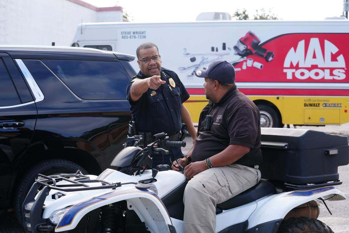 Members of the Columbia Police Department search for a missing woman.
