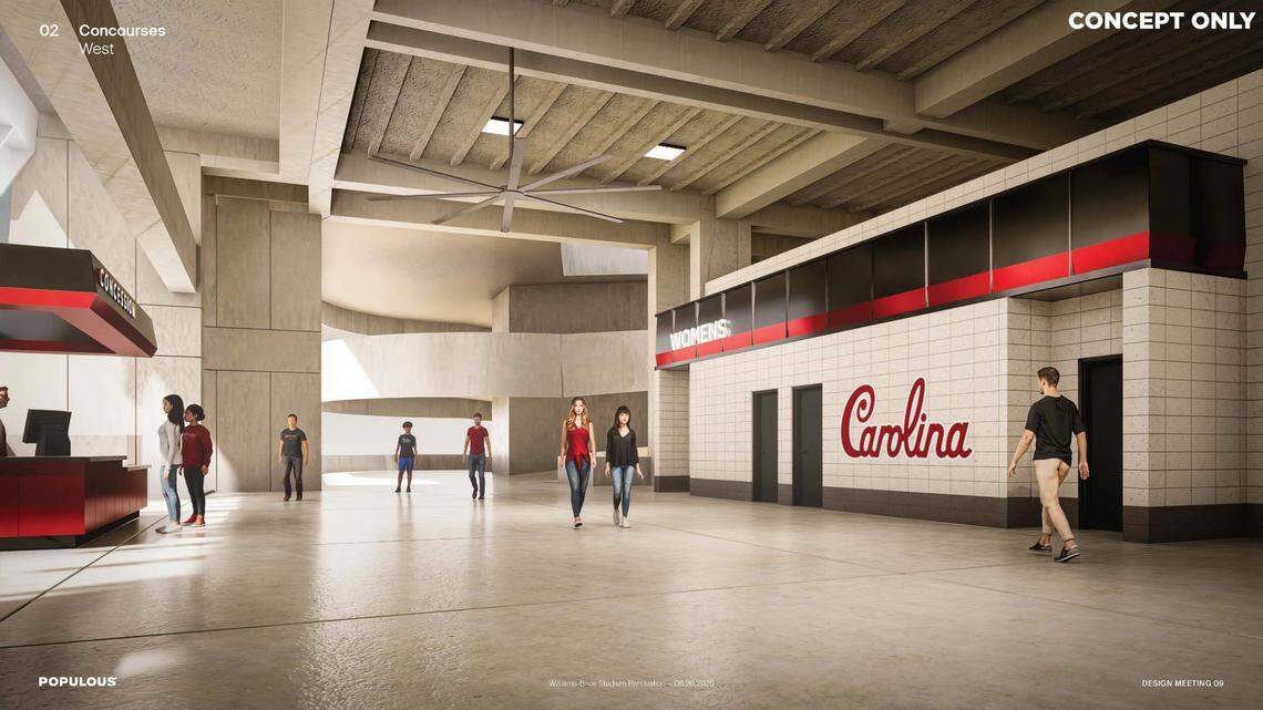 A look at the vision for the future concourse area on the west side of Williams-Brice Stadium.