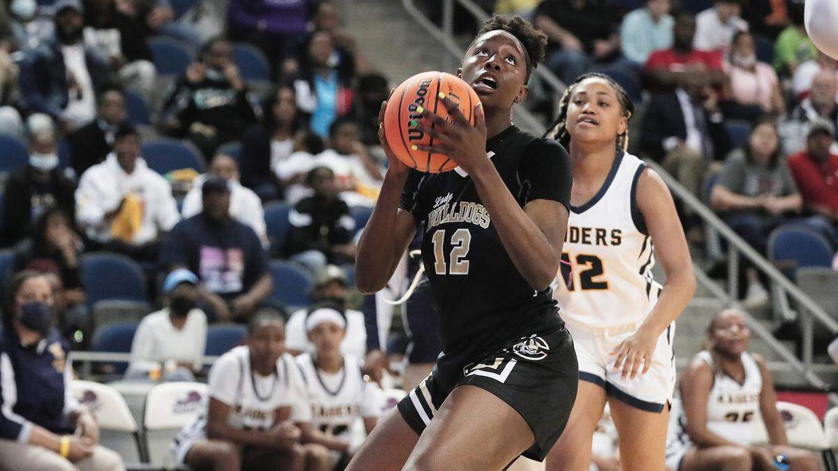 Camden’s Joyce Edwards 12 plays Keenan in the South Carolina High School League Championship at USC Aiken on Friday, March 4, 2022.