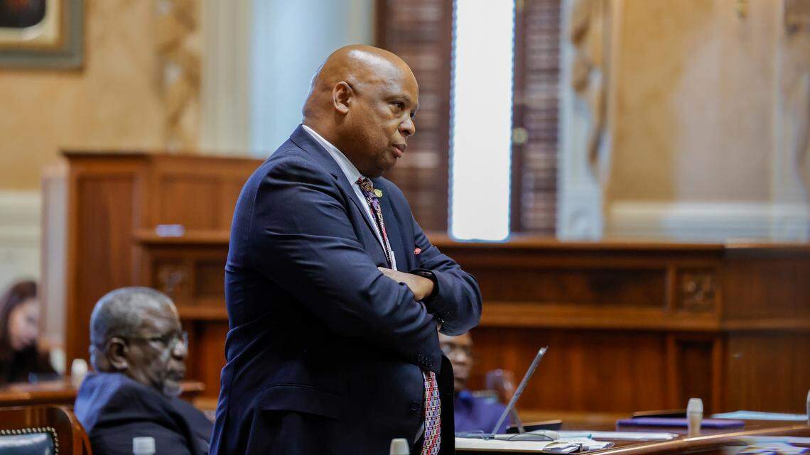 Sen. Gerald Malloy, D-Darlington, listens during discussion of the abortion ban bill in the South Carolina Senate chamber on Thursday Sept. 08, 2022.