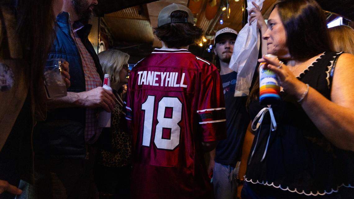 Family, friends and former South Carolina Gamecocks athletes remember the life of Steve Tanneyhill at his bar Group Therapy in Columbia, South Carolina on Saturday, January 10, 2026.