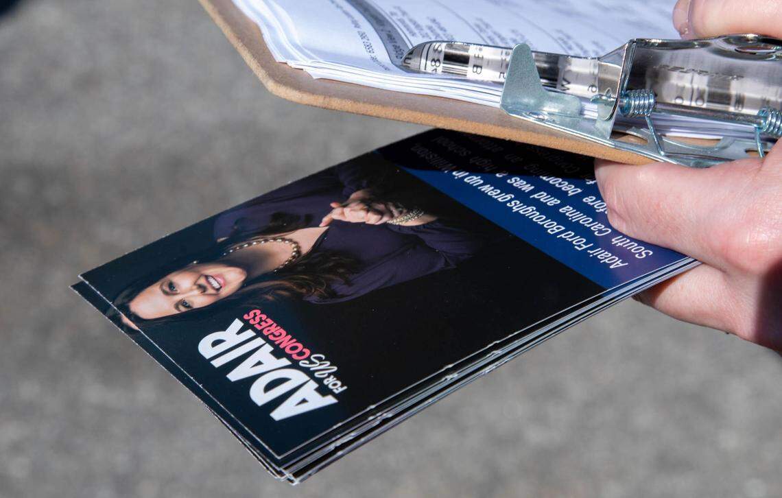 Candidate for U.S. Congress, Adair Boroughs, campaigns with Ivory Thigpen. In The Summit neighborhood.