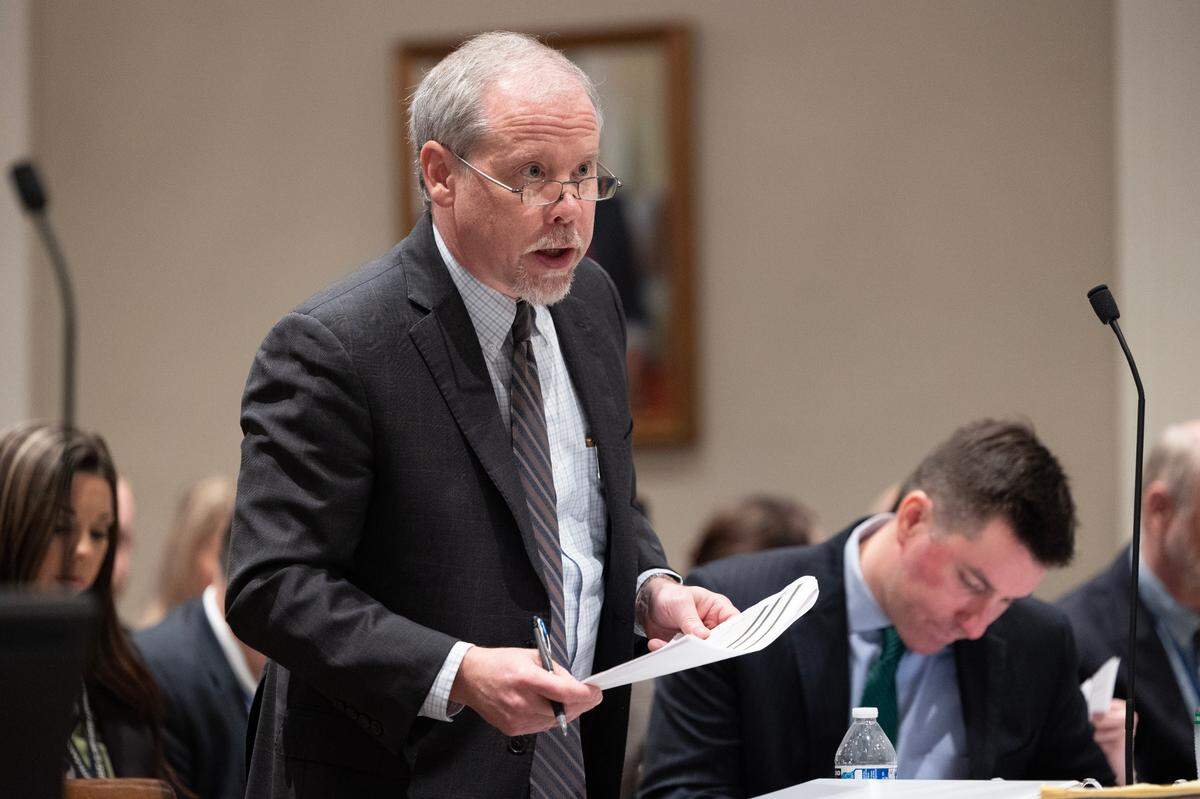Prosecutor Creighton Waters asks for a juror to be sat as jury selection nears completion for Alex Murdaugh’s murder trial at the Colleton County Courthouse on Wednesday, Jan. 25, 2023. Joshua Boucher/The State/Pool
