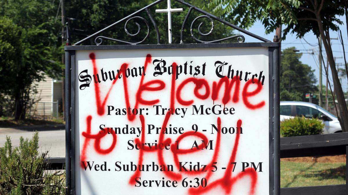 Suburban Baptist Church in West Columbia was vandalized Thursday night.