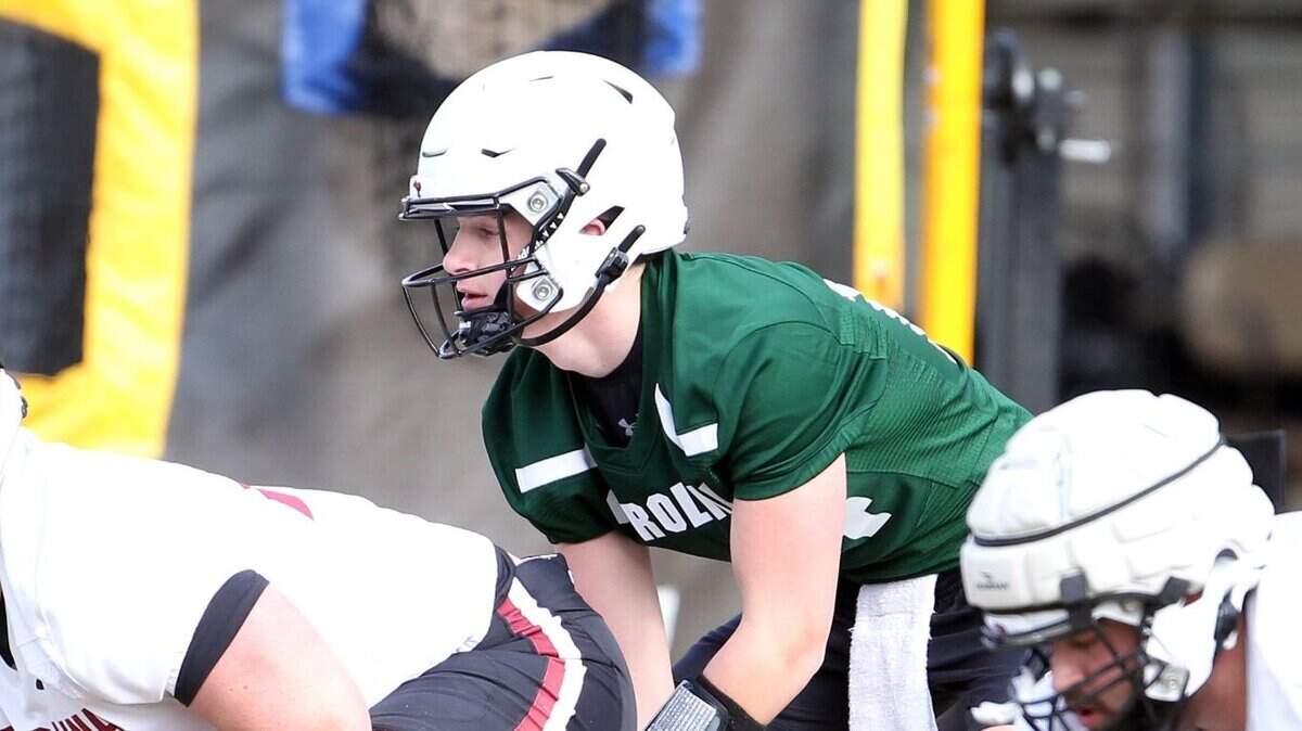 South Carolina’s Connor Jordan during the Gamecocks’ March 20, 2021 spring football practice.