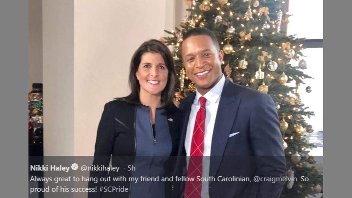 This screenshot shows S.C. natives Nikki Haley and Craig Melvin during an interview for the “Today” show.