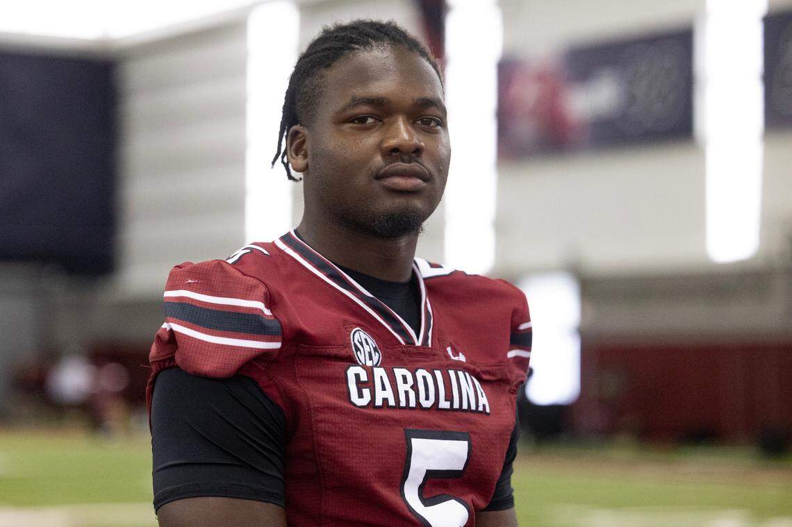 Pup Howard at South Carolina’s media day in August 2023.