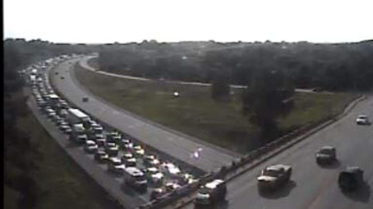 Traffic on Interstate 20 looked like a parking lot following a collision and hazmat spill.