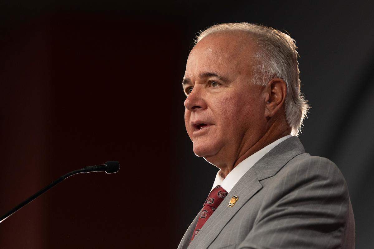 University of South Carolina’s new baseball coach, Paul Mainieri, speaks to members of the media on Thursday, June 13, 2024.