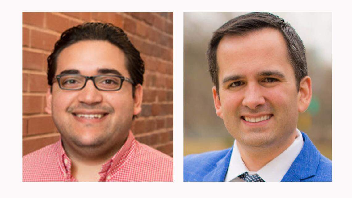 Gustavo Nieves, left, and Matt Foster are with the South Carolina Hispanic Chamber of Commerce.