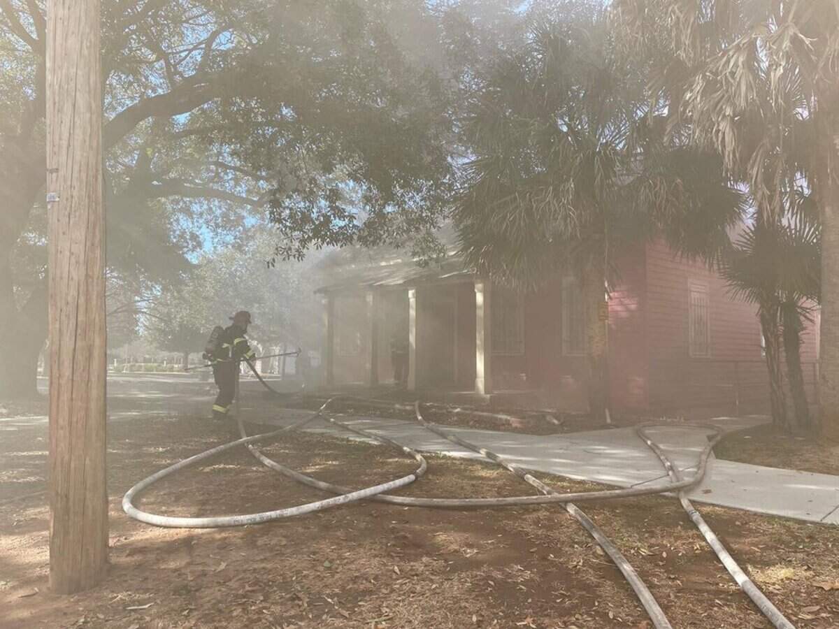 The Columbia Fire Department responds to a burning building.