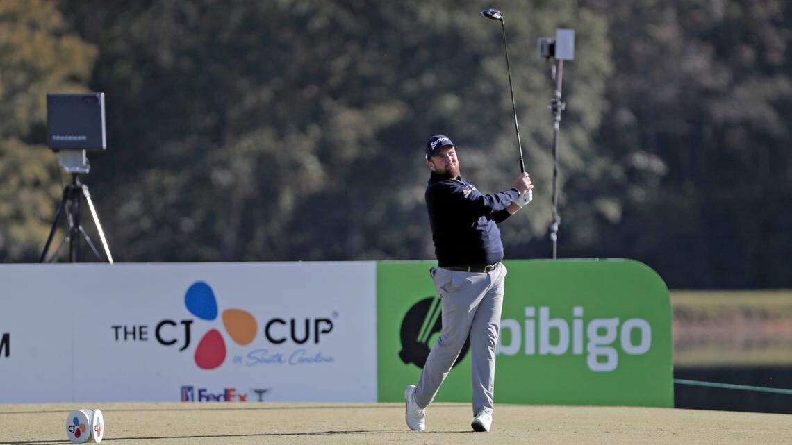 Shane Lowry tees off in Thursday’s first round of the 2022 CJ Cup in South Carolina, held at Congaree Golf Club in Ridgeland.