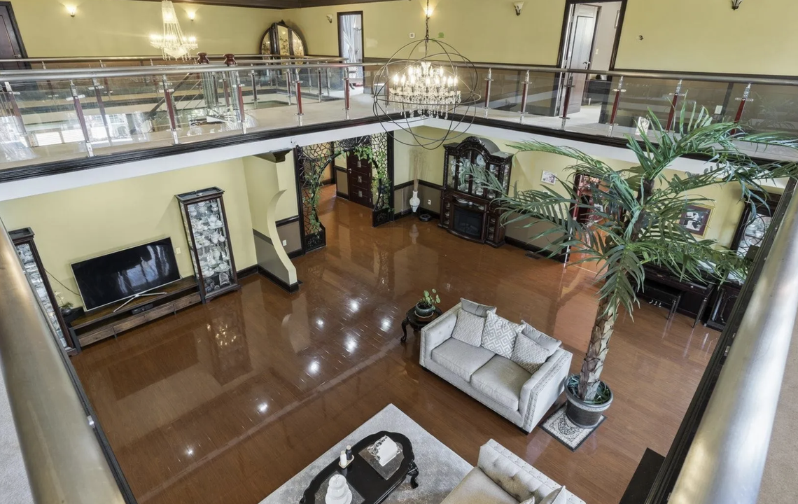 The house on Griffin Mill Court is traditional outside, Asian inside.