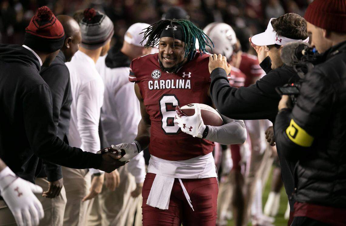 Josh Vann is recognized on senior night before the Gamecocks’ game against Clemson at Williams-Brice Stadium on Saturday, November 27, 2021.