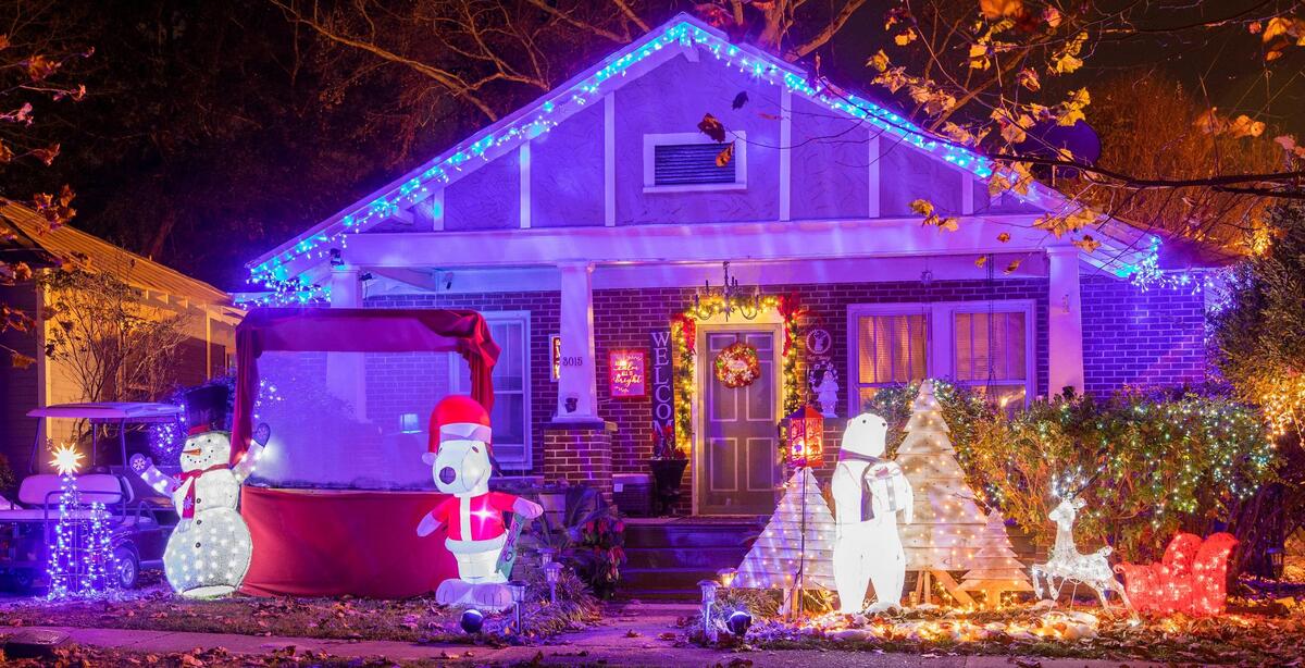 A holiday light display on Clark Street in Columbia, South Carolina on Wednesday, December 23, 2020.
